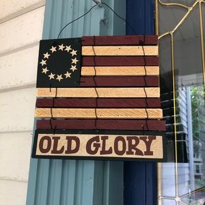 Patriotic rustic/ primitive wooden sign.